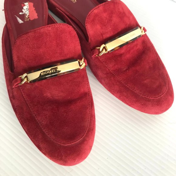 Women Michael Kors suede burgundy flat mules , sz 7,5 in a great used condition - Picture 6 of 7